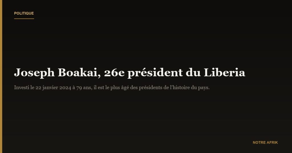 Joseph Boakai : biographie, âge et parcours