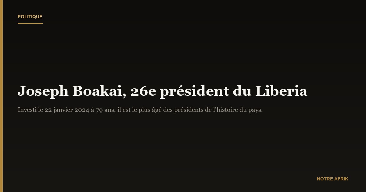 Joseph Boakai : biographie, âge et parcours