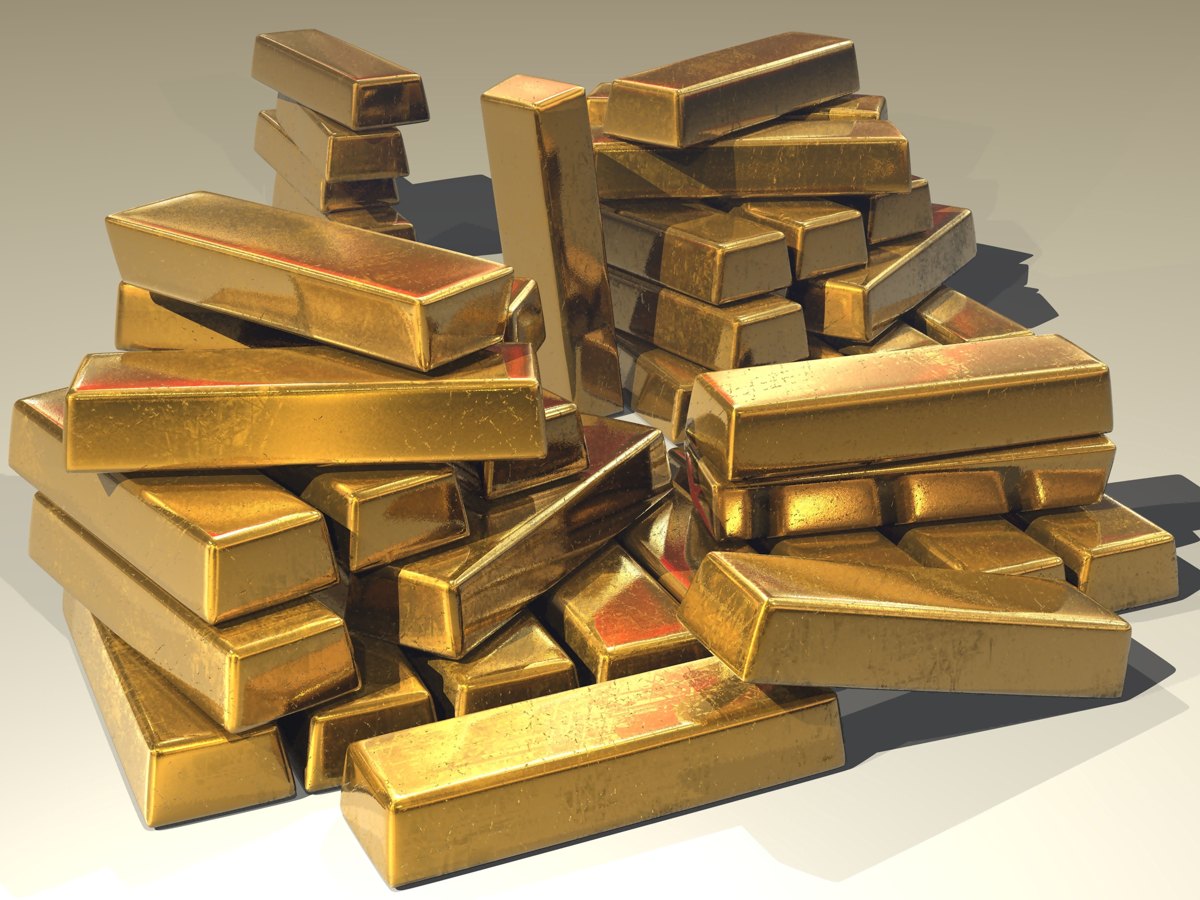 Lingots d'or empilés, illustration d'une réserve aurifère