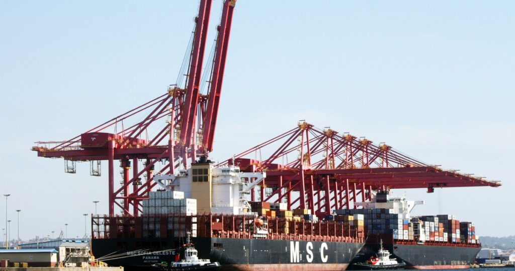 Terminal à conteneurs du port de Durban, Afrique du Sud