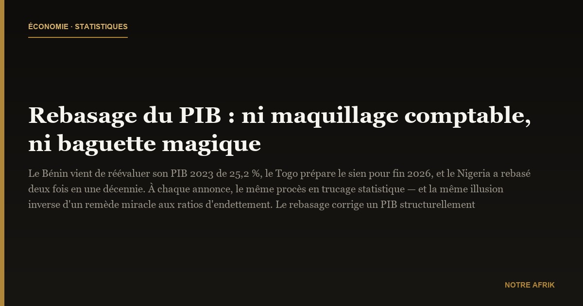Rebasage du PIB : ni maquillage comptable, ni baguette magique