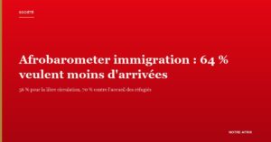 Enquête Afrobarometer sur l'immigration et la libre circulation en Afrique