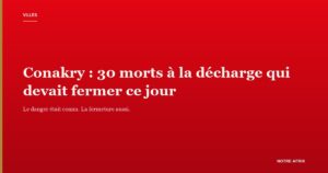 Décharge à ciel ouvert, illustrant l'effondrement de Dar-es-Salam à Conakry