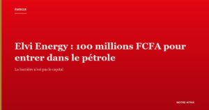 Elvi Energy : la nouvelle société pétrolière constituée à Yaoundé