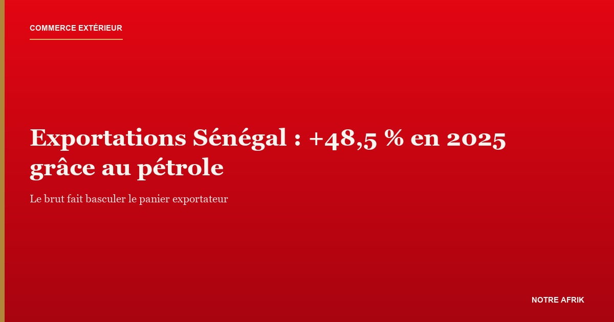 Exportations du Sénégal : le pétrole de Sangomar en tête des ventes