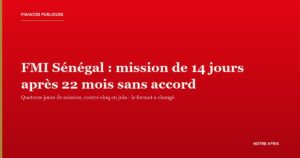 Siège du FMI : la mission FMI Sénégal séjourne à Dakar du 19 août au 1er septembre