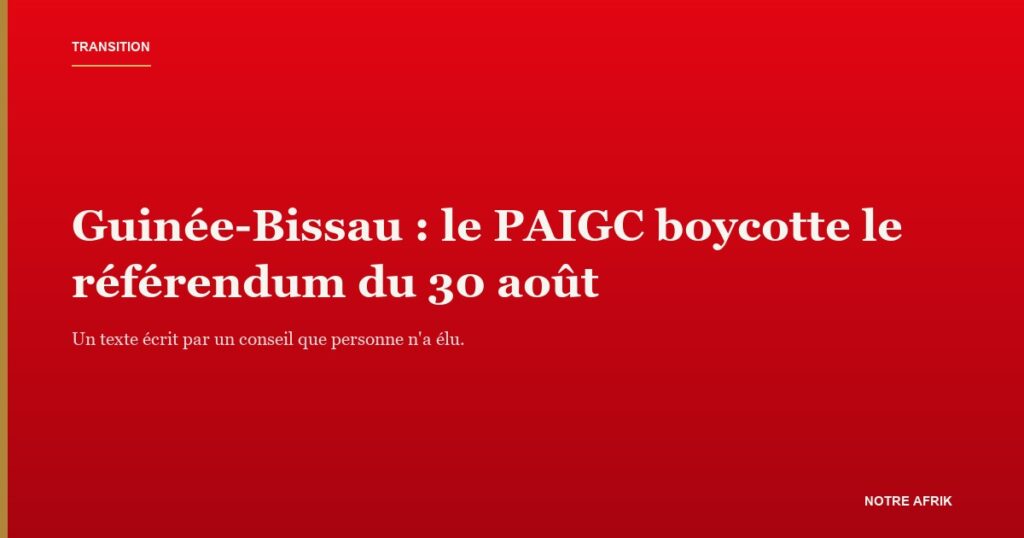 Urne et bulletin de vote, illustrant le référendum constitutionnel en Guinée-Bissau