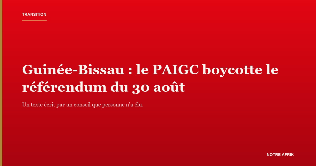 Urne et bulletin de vote, illustrant le référendum constitutionnel en Guinée-Bissau