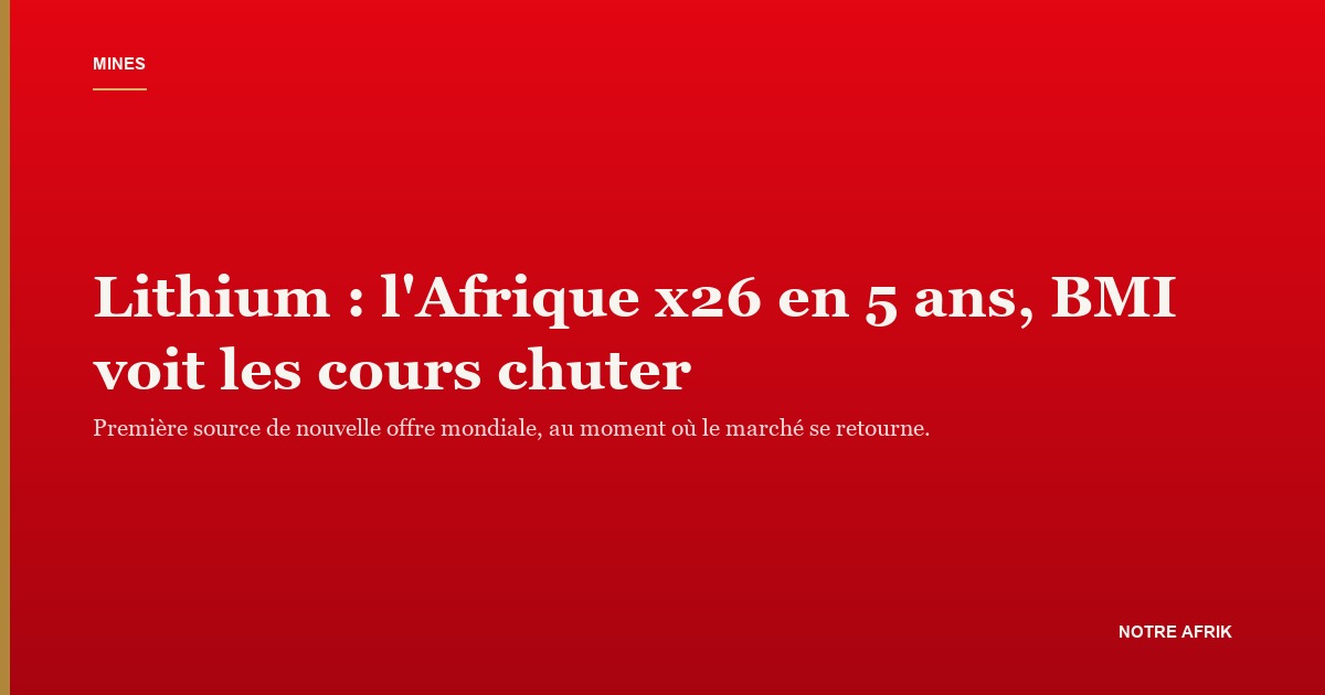 Site d'extraction de lithium : l'Afrique devient la première source de nouvelle offre mondiale