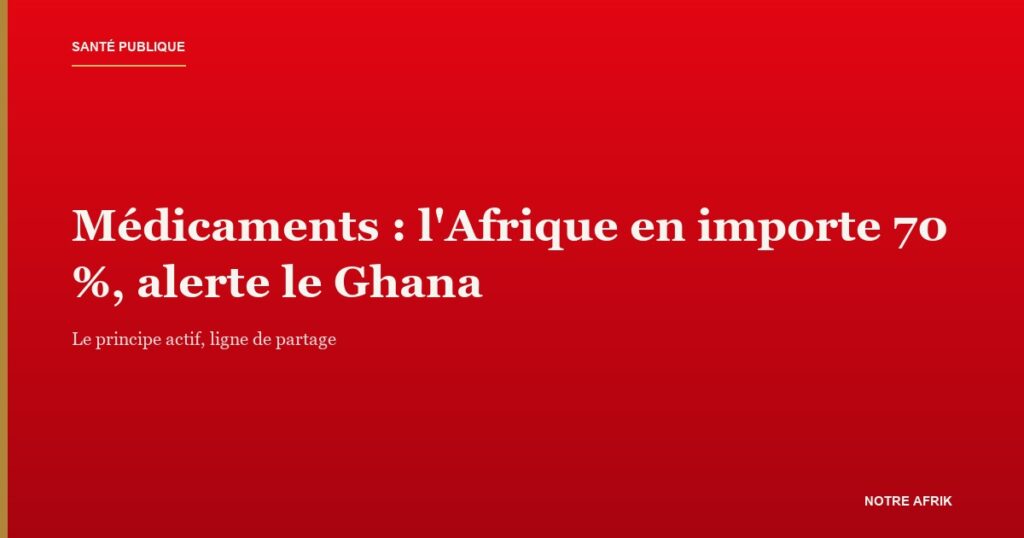 Médicaments en Afrique : la dépendance aux importations dénoncée au sommet d'Accra