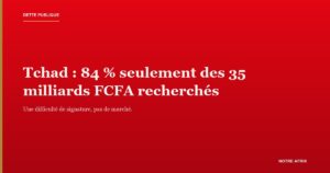 Billets de francs CFA, illustrant les adjudications du Tchad sur le marché de la CEMAC