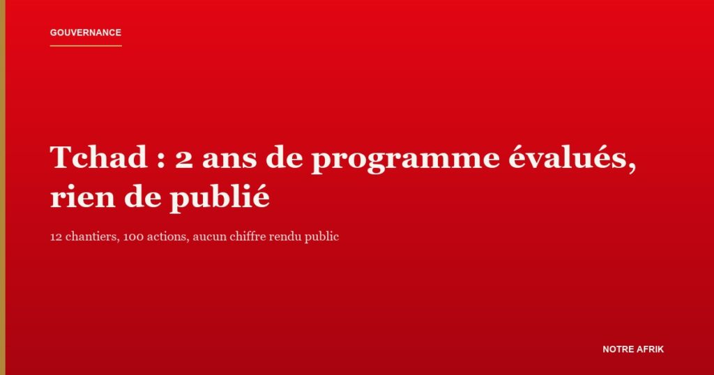 Rapport biennal du programme présidentiel remis au Premier ministre du Tchad