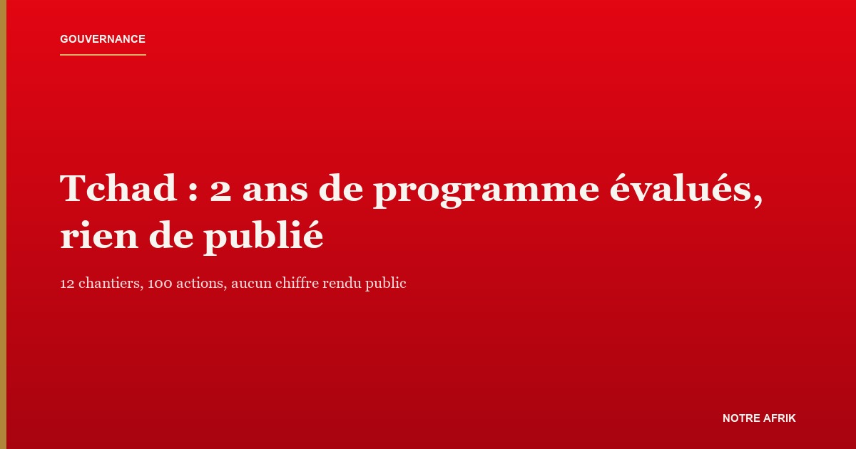 Rapport biennal du programme présidentiel remis au Premier ministre du Tchad