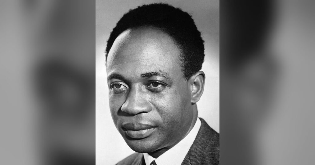 Portrait de Kwame Nkrumah, premier président du Ghana dont la fête divise encore le pays