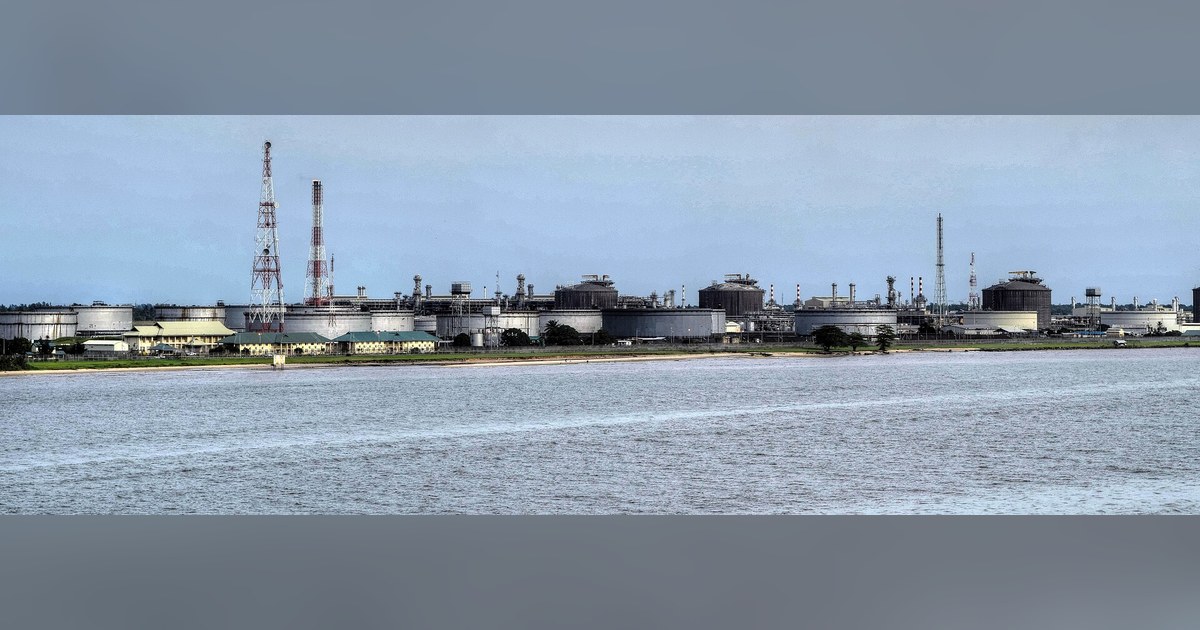 Complexe pétrolier et gazier au Nigeria, pays exportateur concerné par le règlement méthane de l'UE