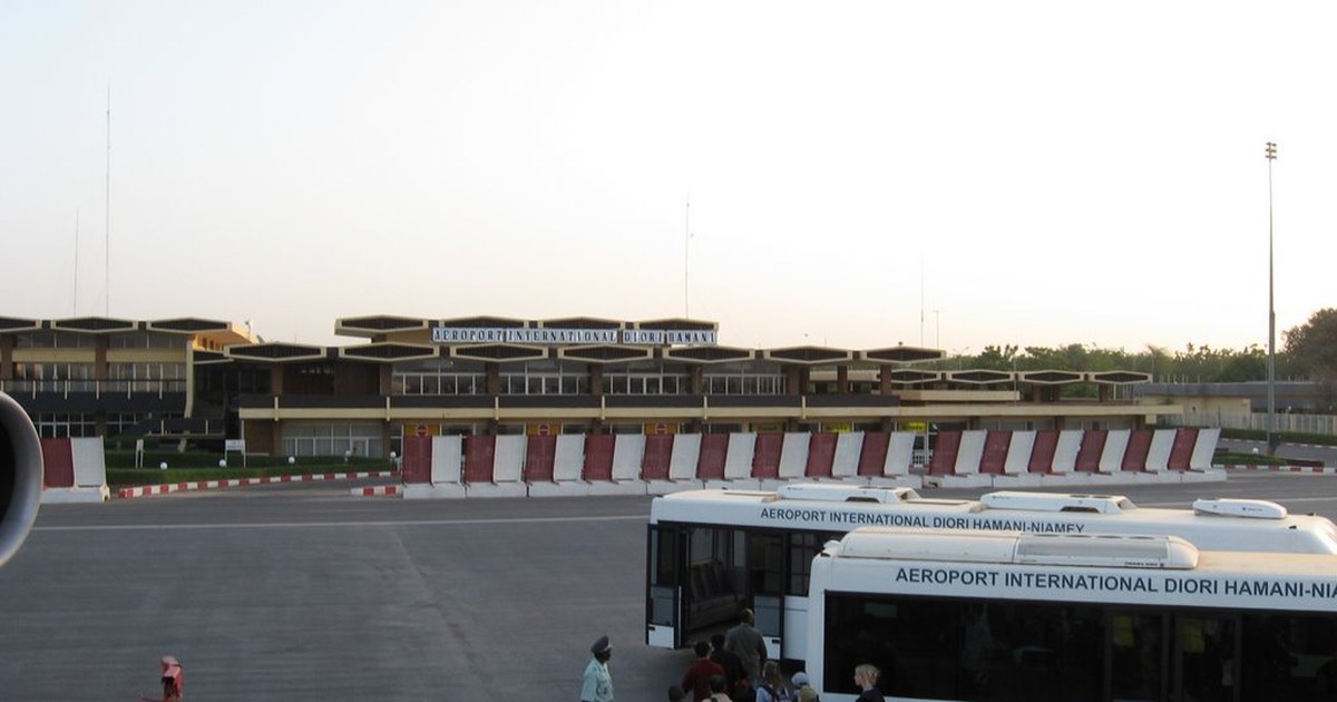 Aéroport Diori Hamani de Niamey au Niger, où la France est accusée par Niamey
