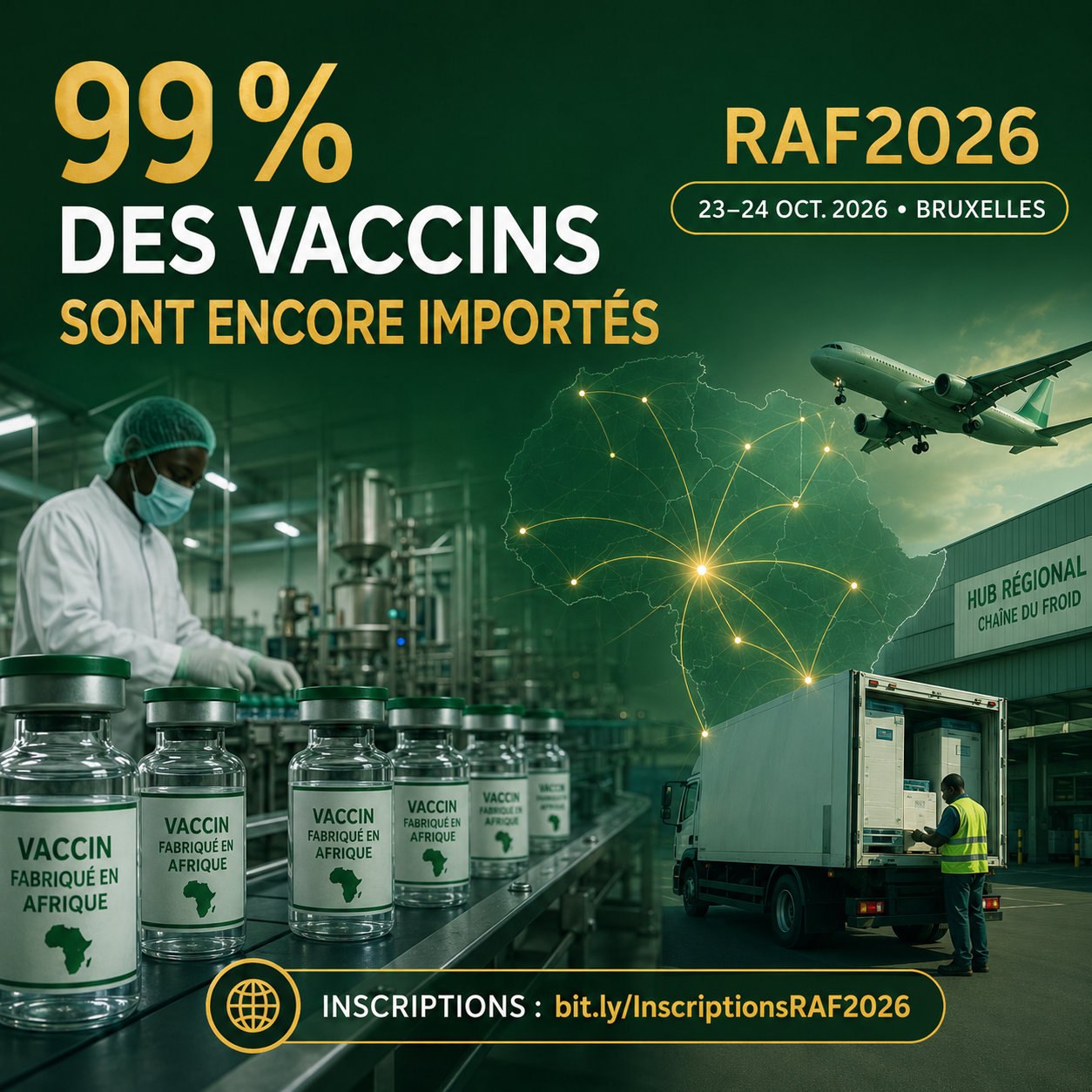 Visuel RAF 2026 : 99 % des vaccins utilisés en Afrique sont encore importés