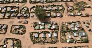Vue aérienne du camp de réfugiés d'Aboutengué, dans l'est du Tchad, l'un des pays touchés par la crise du financement du HCR