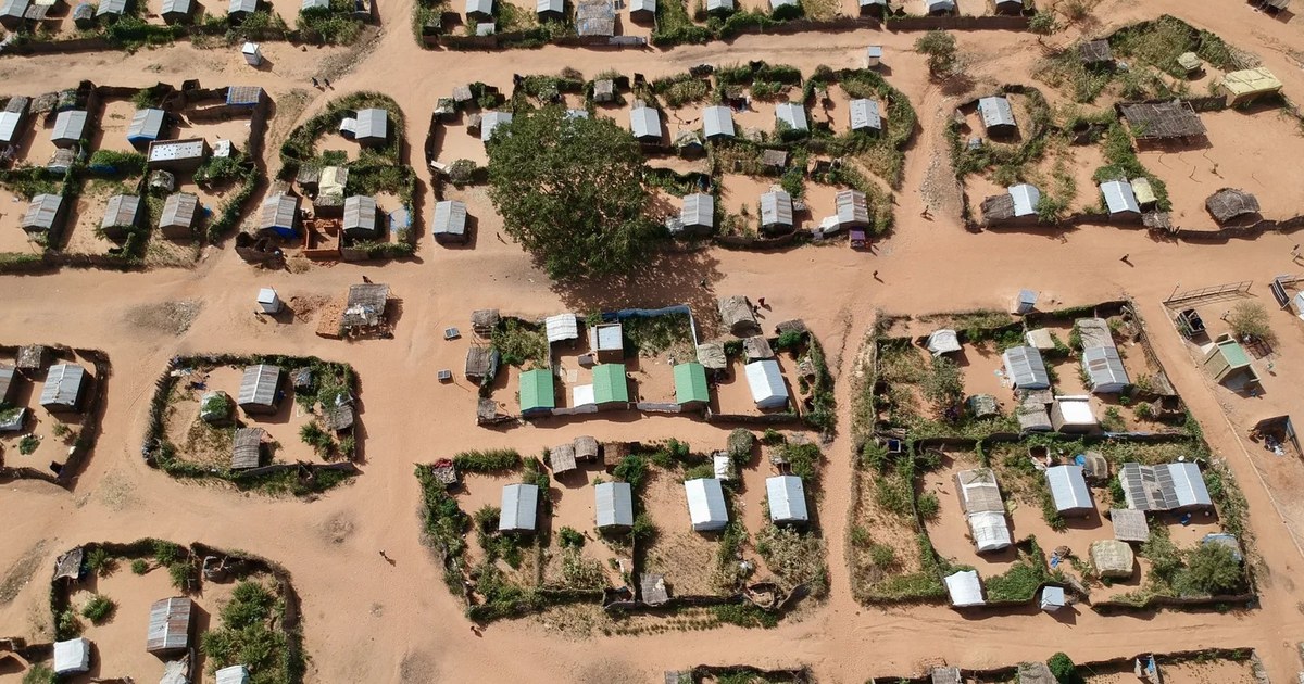 Vue aérienne du camp de réfugiés d'Aboutengué, dans l'est du Tchad, l'un des pays touchés par la crise du financement du HCR