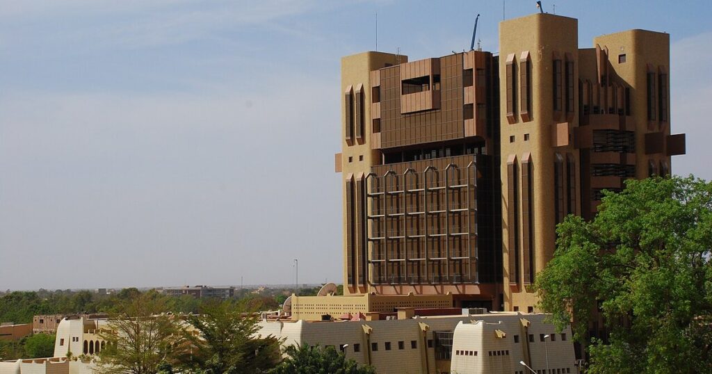 Siège de la BCEAO à Ouagadougou, capitale du Burkina Faso qui a levé 40 milliards FCFA sur le marché régional