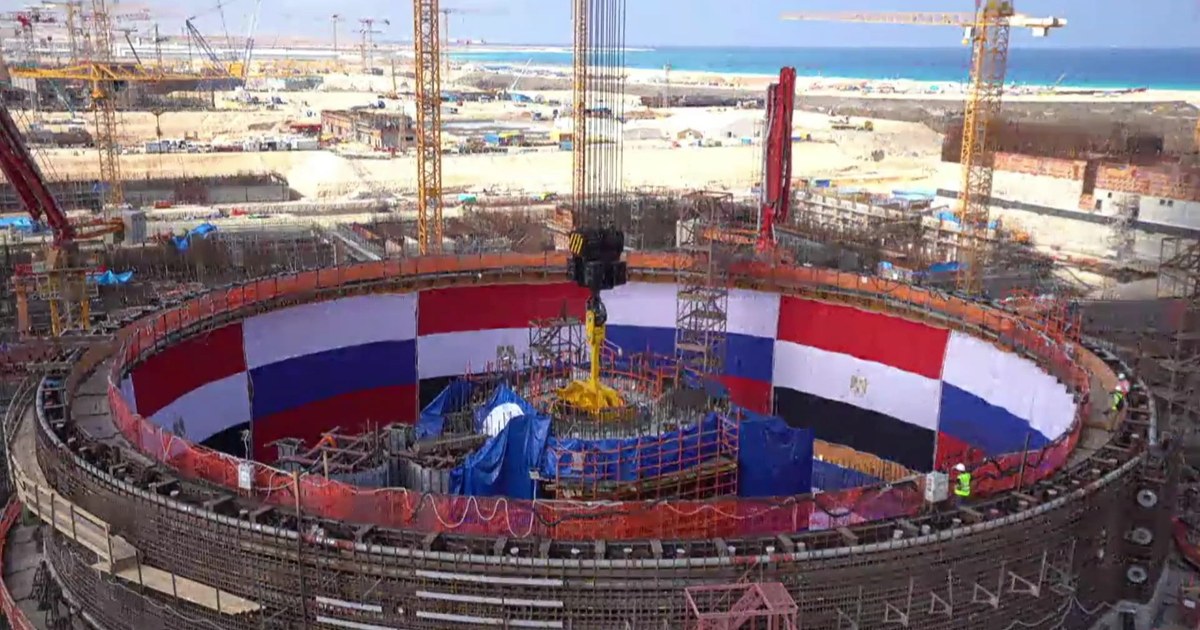 Chantier d'un bâtiment réacteur de la centrale d'El Dabaa en Égypte, construite par Rosatom, projet phare du sommet Russie-Afrique