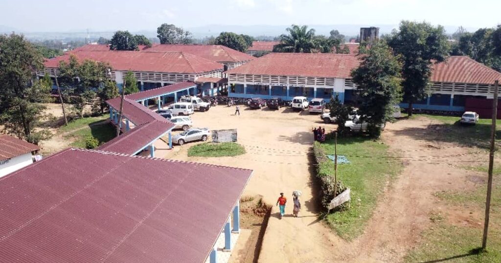 Vue aérienne de l'hôpital général de Bunia, dans l'Ituri, province la plus touchée par Ebola en RDC