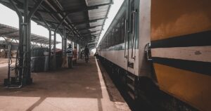 Train en gare de Kano, point de départ de la future ligne ferroviaire Kano–Maradi vers le Niger