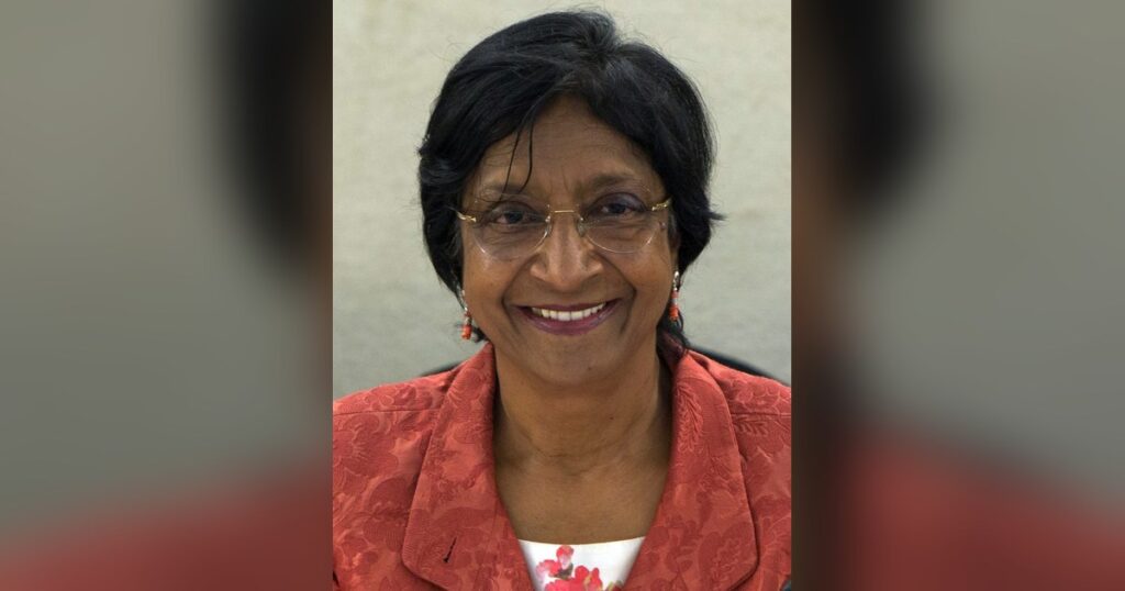 Navi Pillay en 2014 au Conseil des droits de l'homme de l'ONU, lauréate du Nobel de la paix 2026