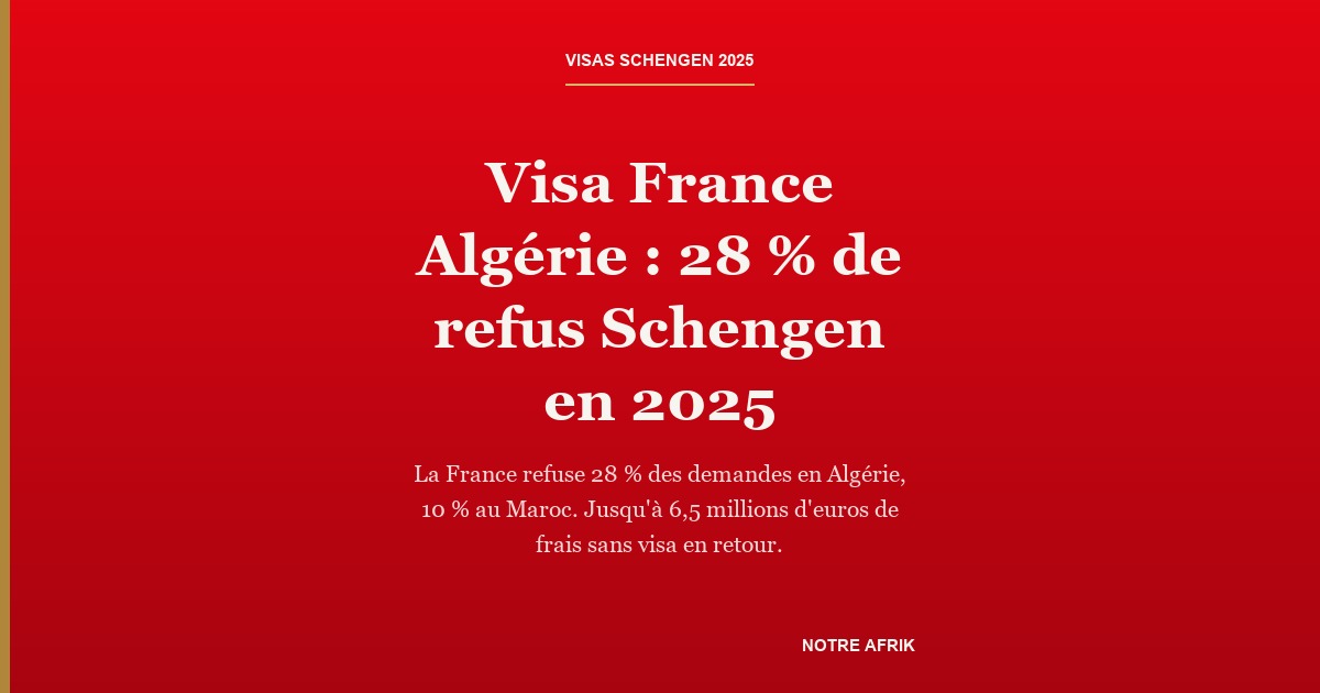 Carte-titre : visa France Algérie, 28 % de refus Schengen en 2025 selon la Commission européenne